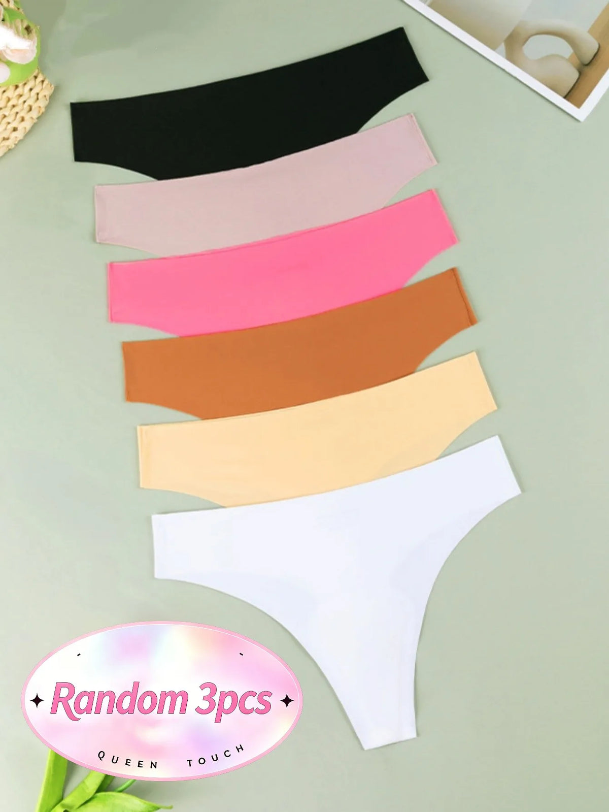 3 Pack Women Low‑Rise Seamless Underwear Invisible No Show Smooth Anti‑Chafing Comfort Panties for Yoga Fitness Sports Daily Intimates