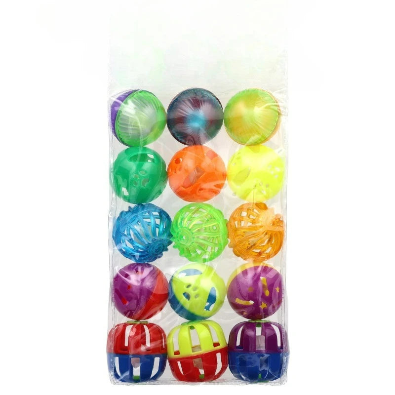 Value Pack Plastic Ball Cat Toys, 15 Count