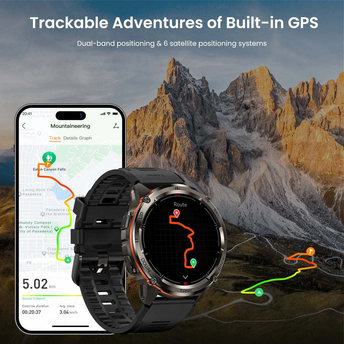 KOSPET Tank T3 Ultra GPS Smart Watch Featuring Bluetooth Calling