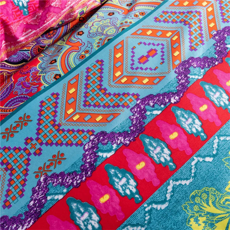 Brushed Microfiber Boho Duvet Cover and Two Pillowcases