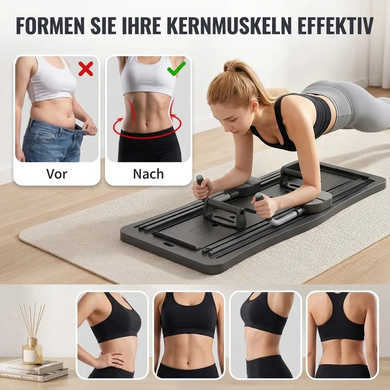 Portable Foldable Core Board With Resistance Bands And Handles