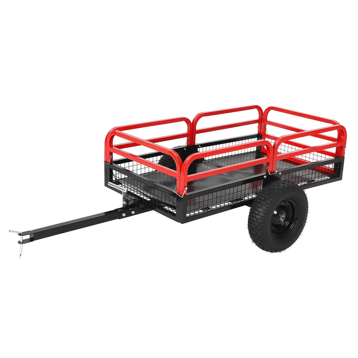 HiMiss Heavy Duty Steel Garden Dump Trailer With Removable Sides