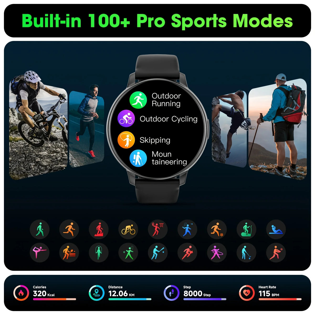 Erun Ultra Thin Smart Watch Featuring Wireless Calls And Touchscreen