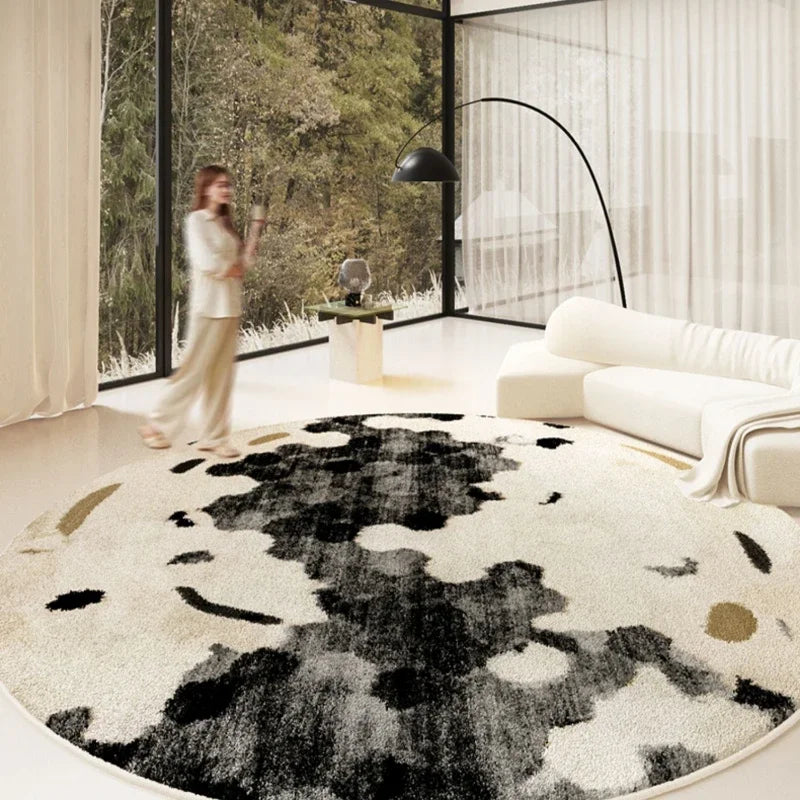 Washable Fluffy Area Rug With Geometric Design For Home