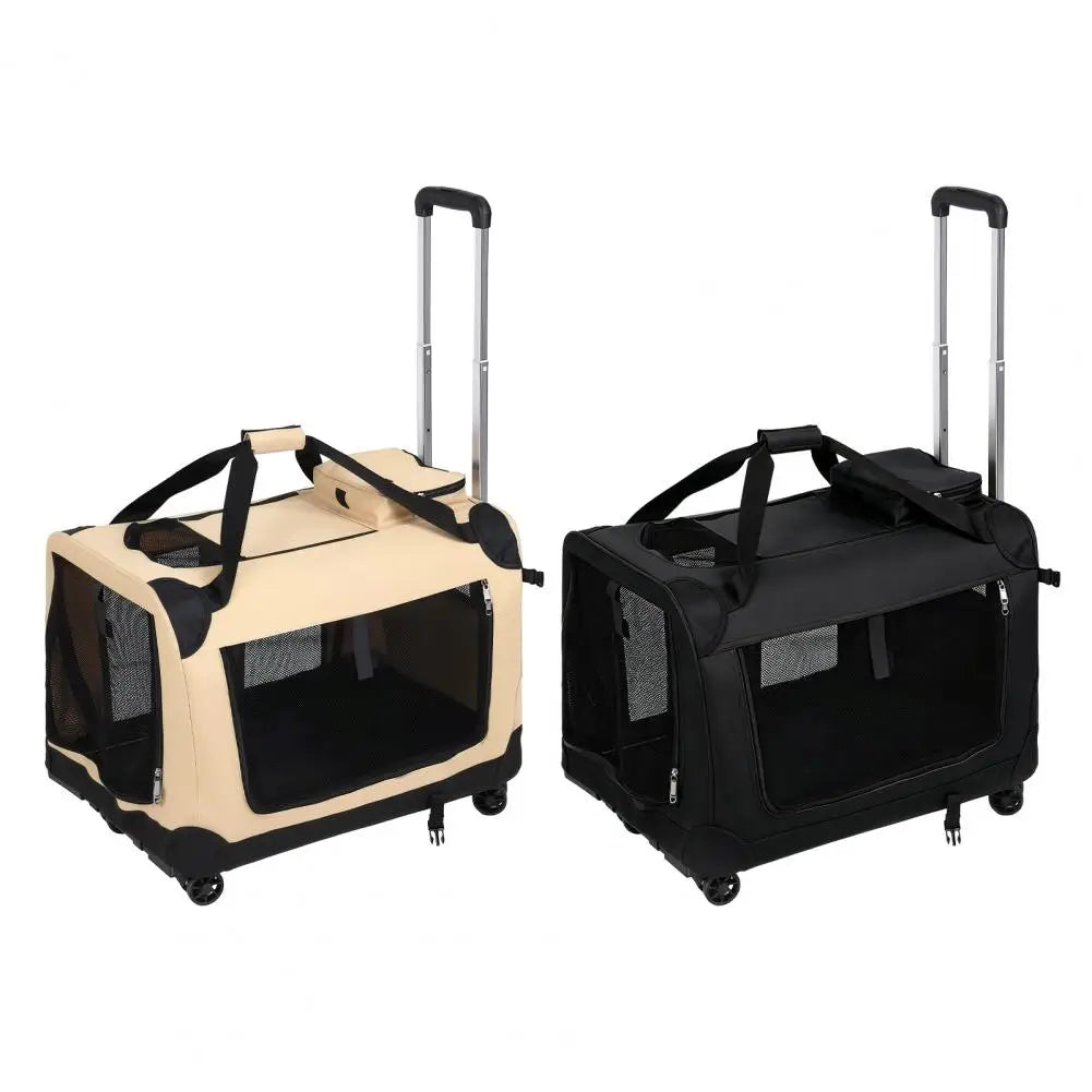 Rolling Cat Carrier, Extra Large Cat Carrier with Wheels, Pet Dog Carrier on Wheels, Travel Bag for Carrying Big Cats