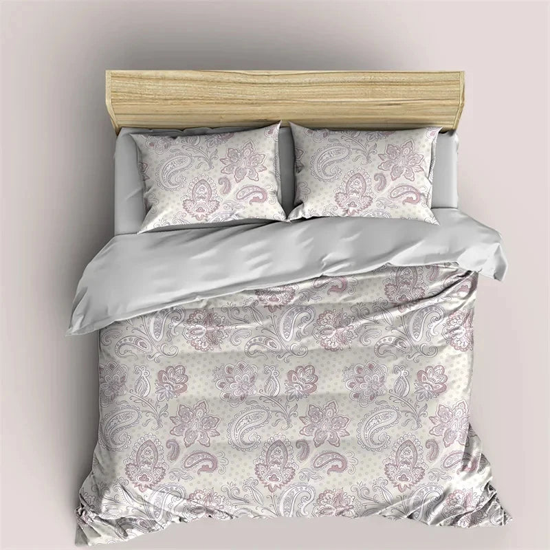 Bohemian Mandala Botanical Floral Brushed Duvet Cover Set