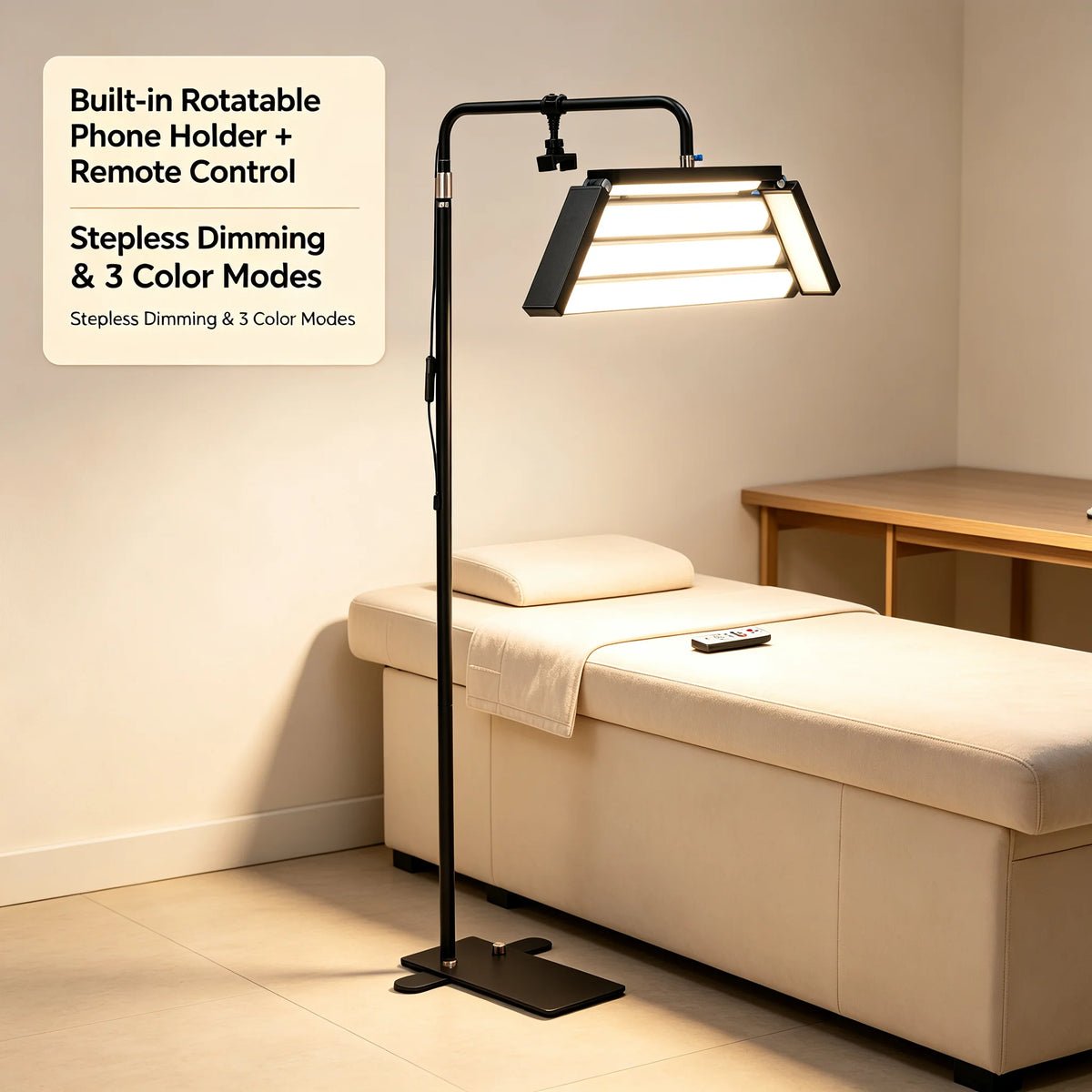 Bymaocar LED Lash Floor Lamp With Remote And Phone Stand
