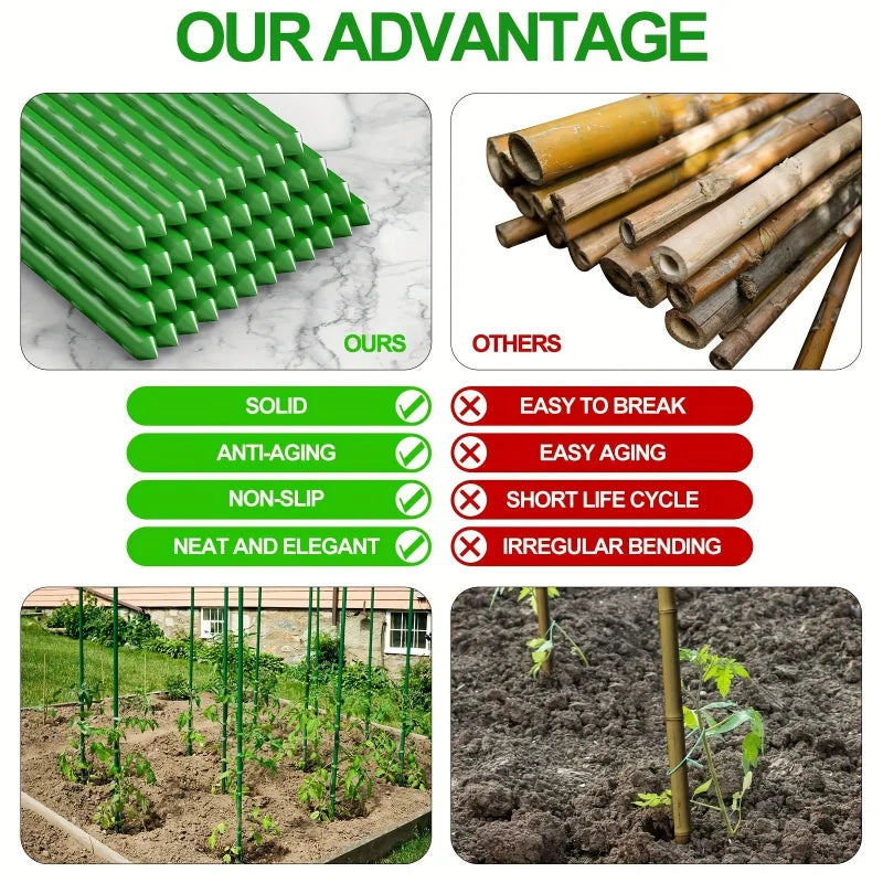 20 Piece Durable Multi Purpose Metal Garden Plant Support Stakes