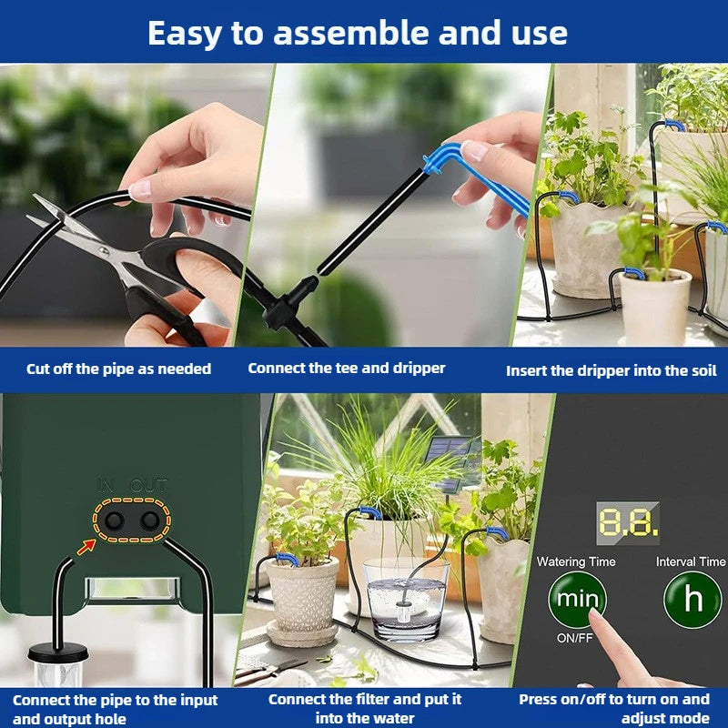 Solar Automatic Drip Irrigation Kit For Outdoor Garden Balcony