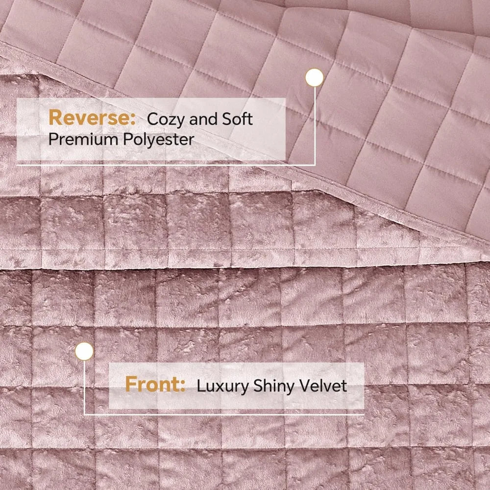 Luxury Velvet Quilt Set Three Piece Embroidered Comforter Ensemble