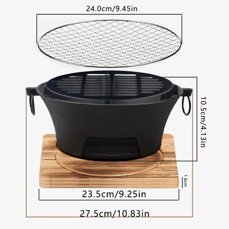 Zoe Cast Iron Outdoor Camping Charcoal Alcohol Camp Stove