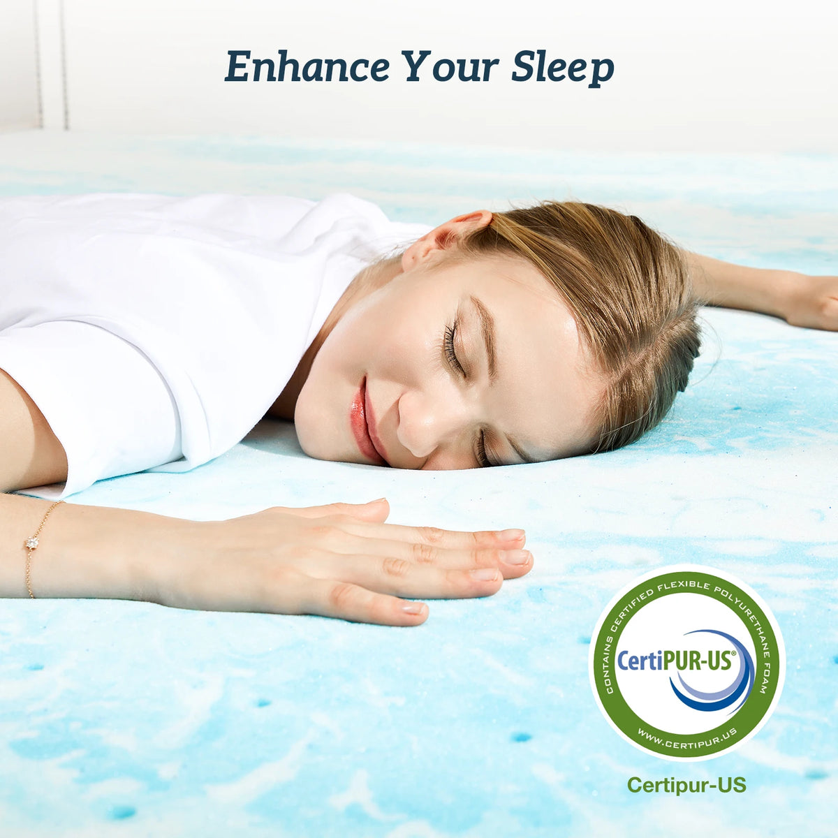 MCQ Cooling Gel Breathable Memory Foam Bed Mattress Topper