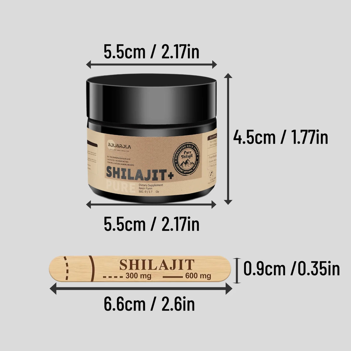 Rolirola Pure Himalayan Shilajit Resin With Fulvic Acid Dietary Supplement