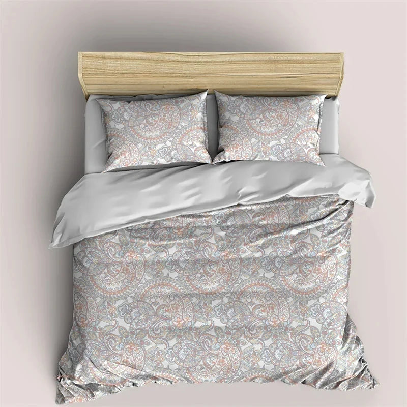 Bohemian Mandala Botanical Floral Brushed Duvet Cover Set