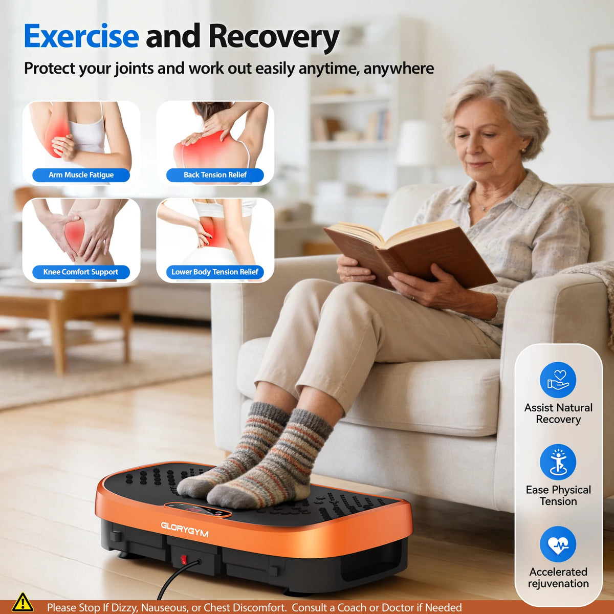 Professional Whole Body Vibration Platform For Home Fitness