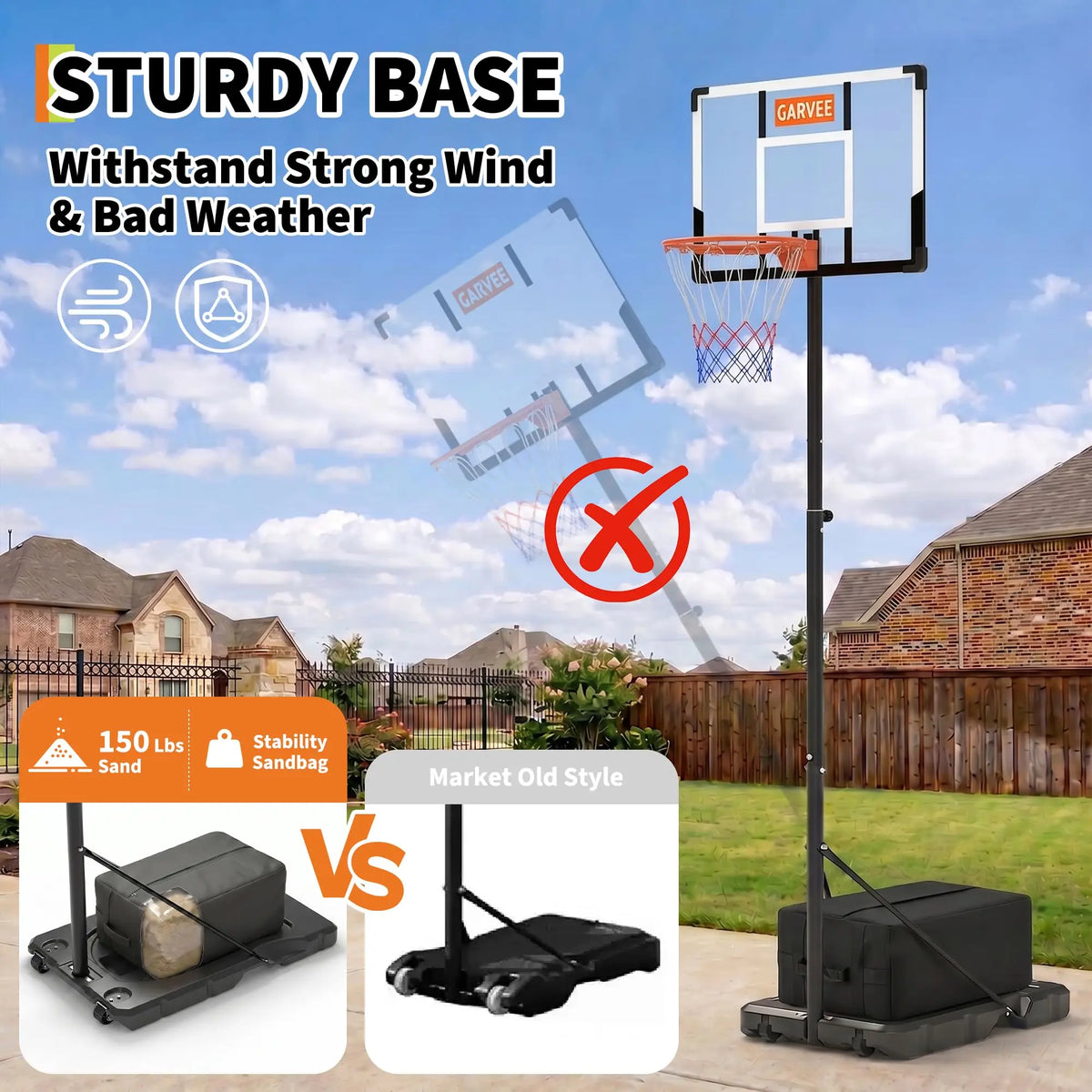 HiMiss Portable Adjustable Basketball Hoop With Wheels And Net