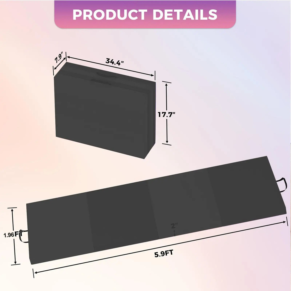 HiMISS Foldable Gymnastics Exercise Mat For Home Fitness Training