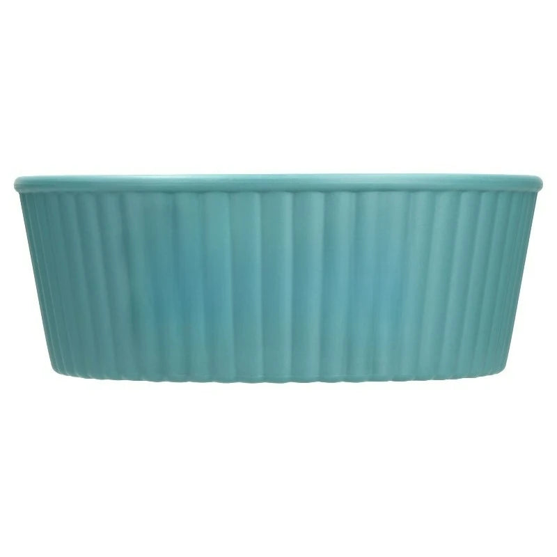 3.6-Cup Woof Pet Bowl, Teal,Measures 6.3 in L x 6.3 in W x 2.4 in H.