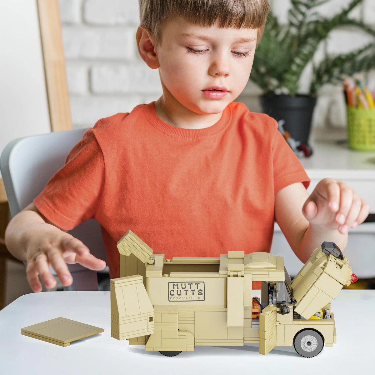 Dog Van Diy Building Blocks Set Animal Vehicle Desktop Gift