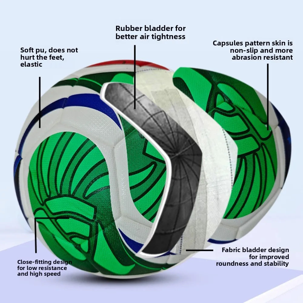 Professional Soccer Ball With Seamless PU Material For Match Training