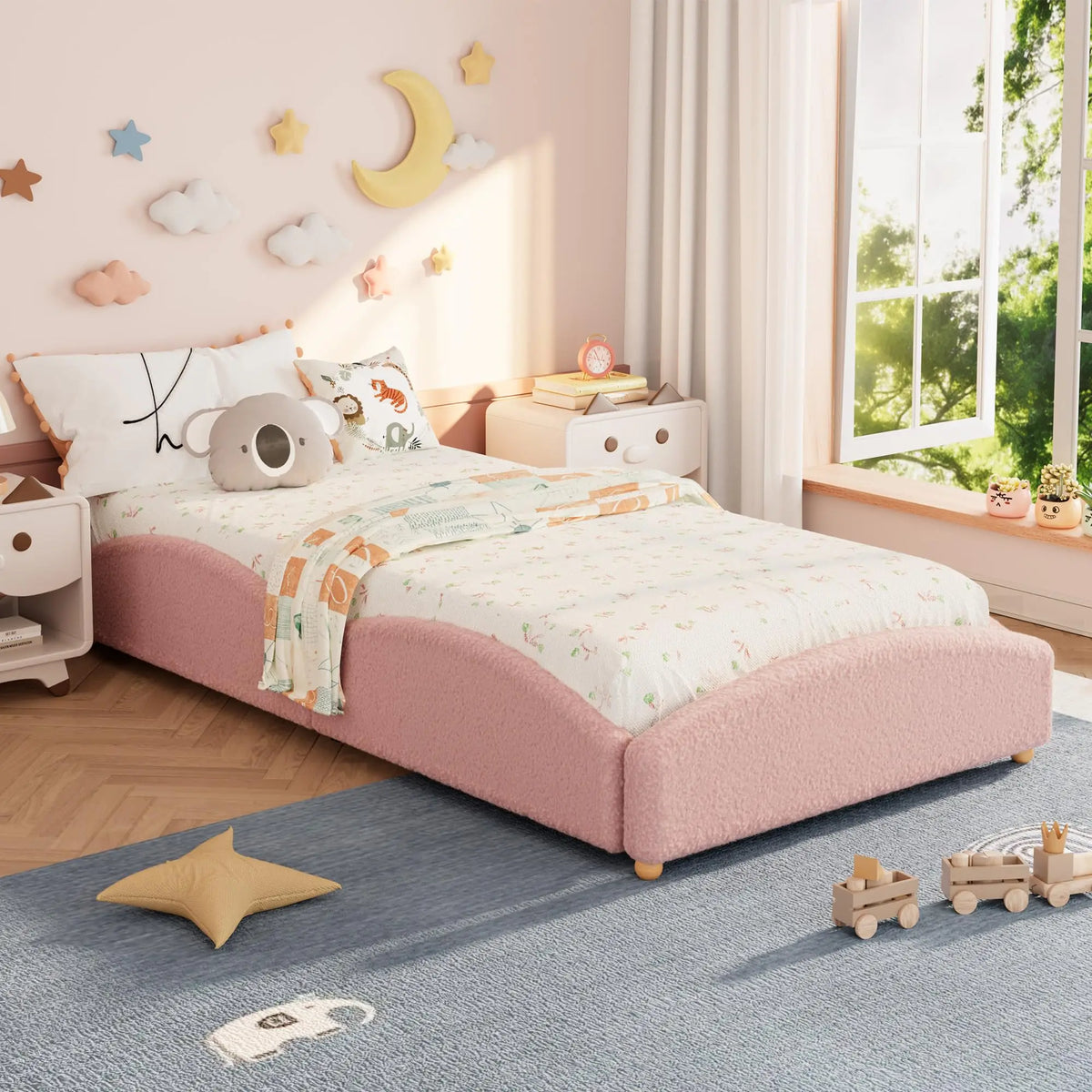 HiMiss Montessori Floor Bed With Padded Cloud Design