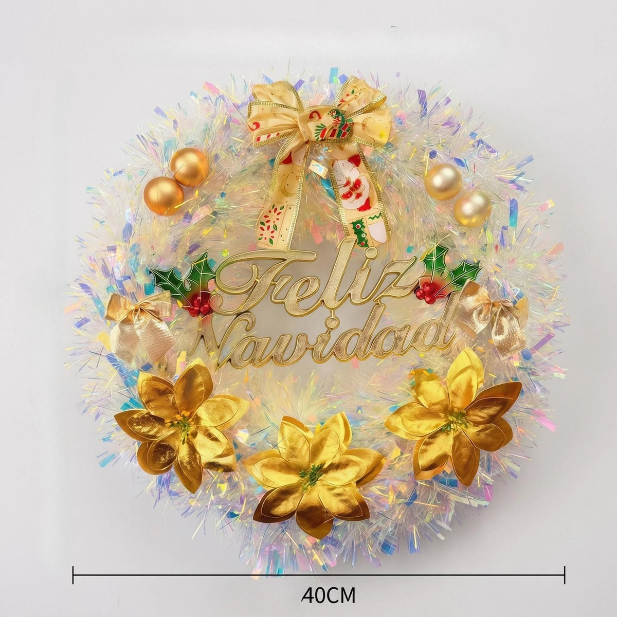 Youyouhuan Artificial Christmas Wreath With Faux Berries Holiday Decor