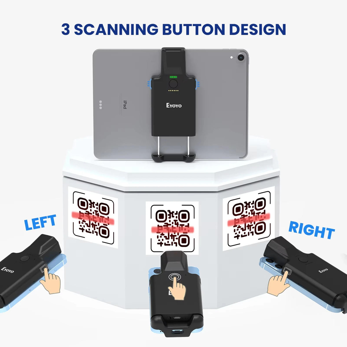 Eyoyo EY 036 Portable Bluetooth 1D 2D Barcode Scanner