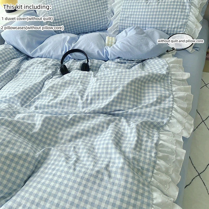 Comfortable Tatting Bedding Set With Duvet Cover And Sheets