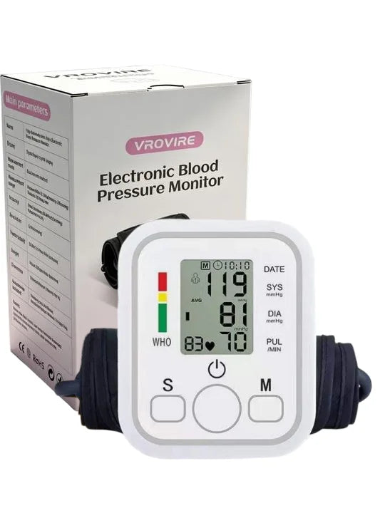 Automatic Upper Arm Blood Pressure Monitor With Voice And LCD