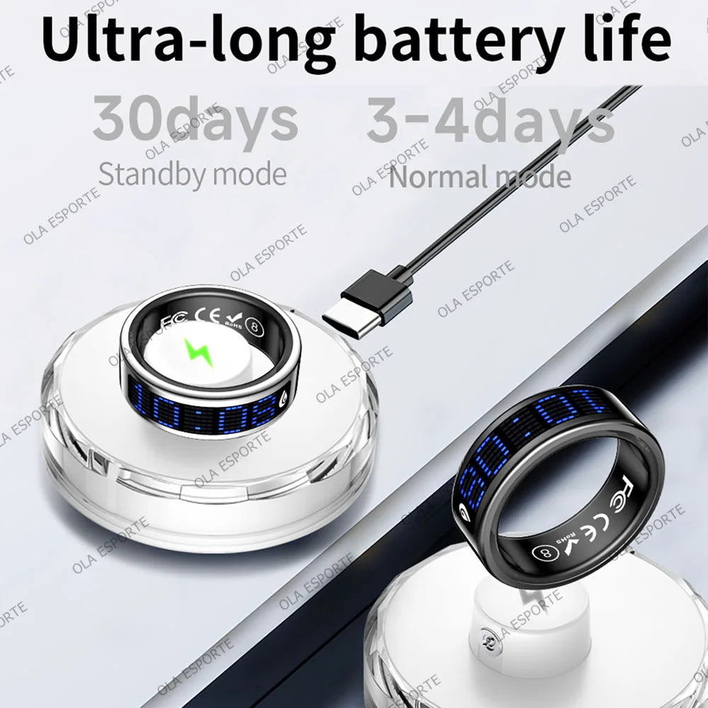 Ola Esporte Smart Ring With LED Display And Health Monitor