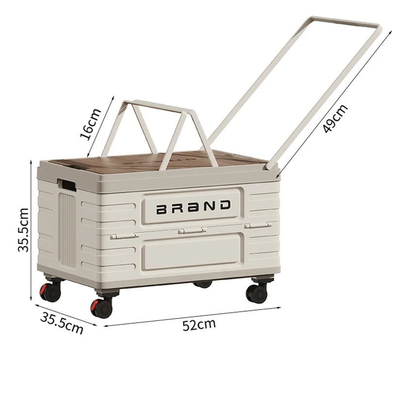 Heavy Duty Foldable Storage Cart With Silent Rotating Wheels