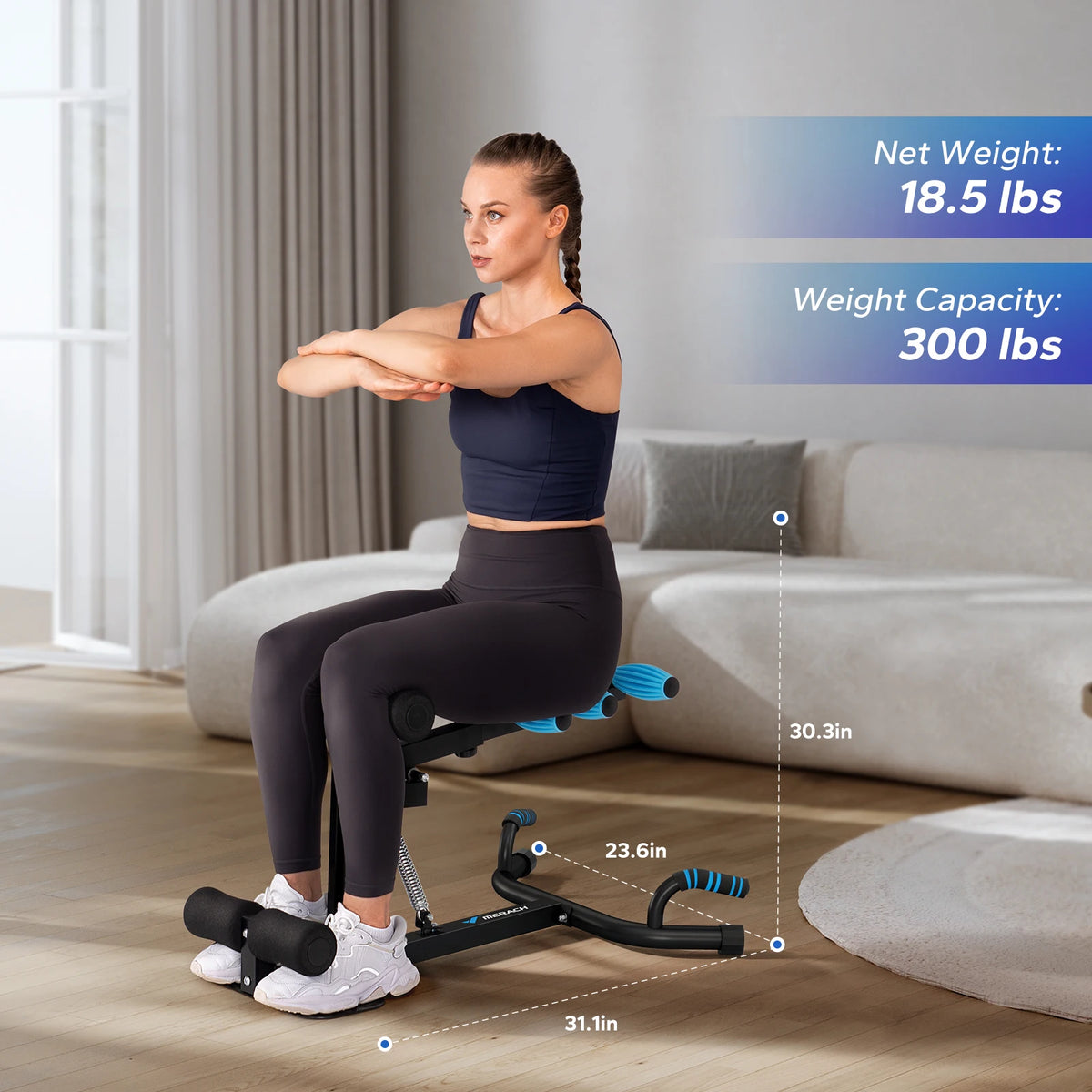 Merach Adjustable Squat Machine Push Up Bar For Home Gym