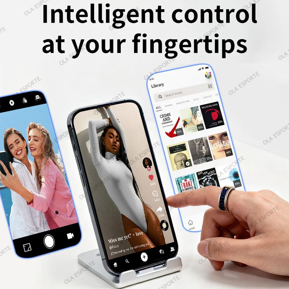 Ola Esporte Smart Ring With LED Display And Health Monitor