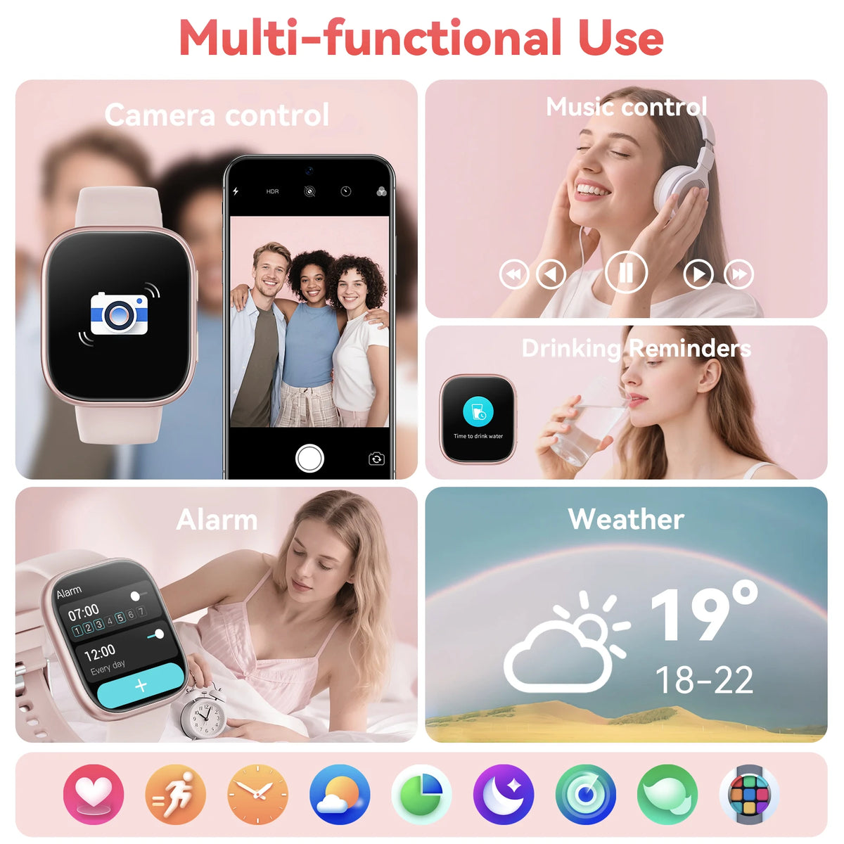 Waterproof Smart Watch With Bluetooth Calls And Heart Rate Monitor