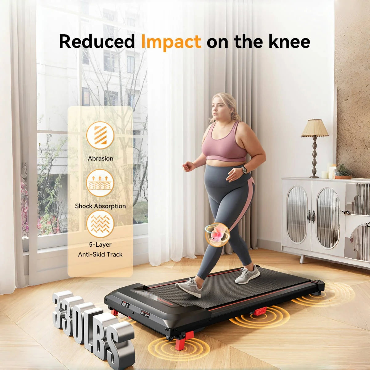 Anylife Under Desk Walking Pad With Remote And Adjustable Slope