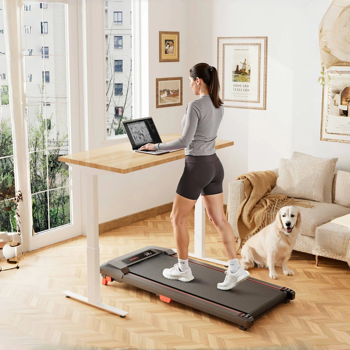 Anylife Under Desk Walking Pad With Remote And Adjustable Slope