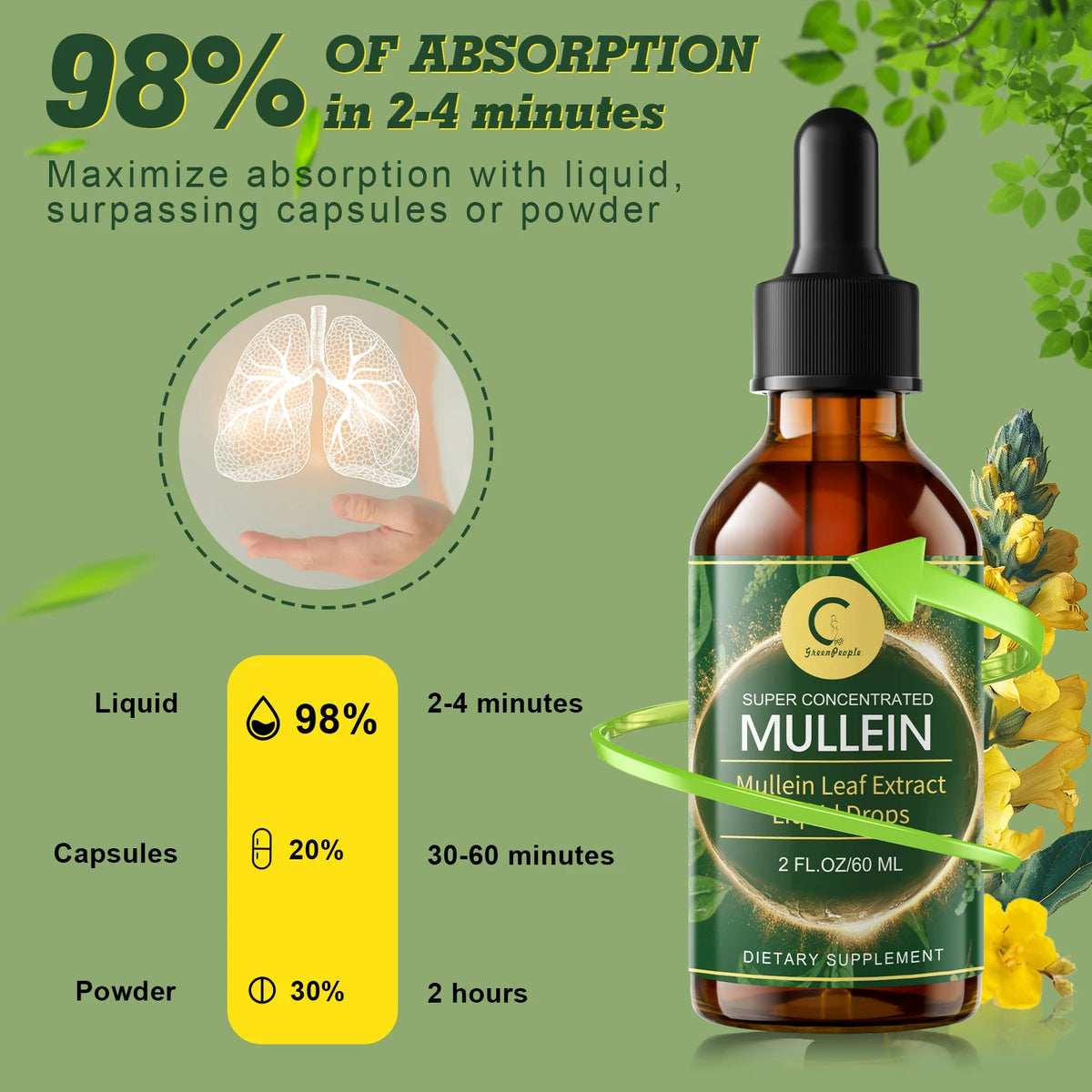Minch Mullein Drops For Respiratory And Lung Health Support