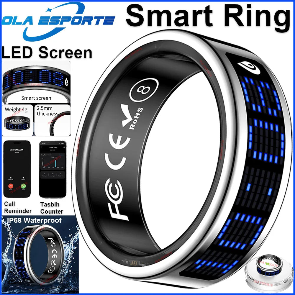 Ola Esporte Smart Ring With LED Display And Health Monitor