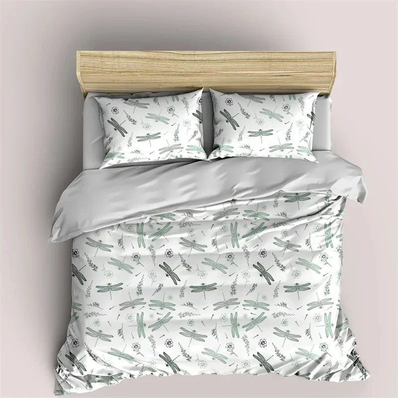 Bohemian Mandala Botanical Floral Brushed Duvet Cover Set