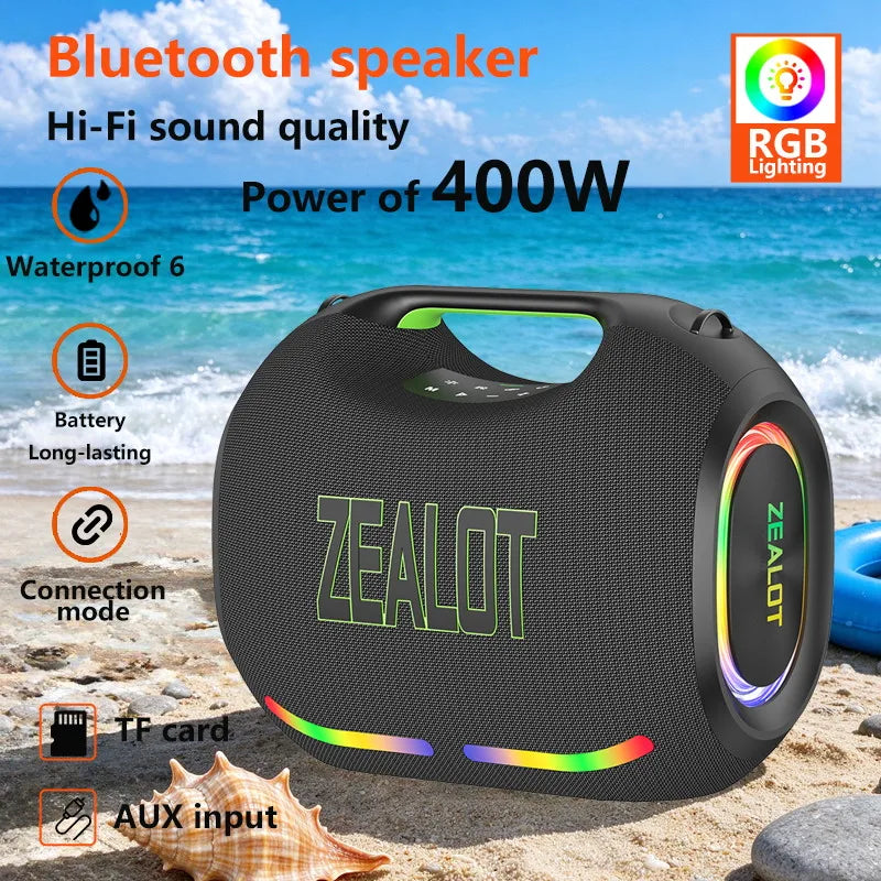 Zealot Ze21 Portable Waterproof Bluetooth Speaker 48000mAh Battery Life