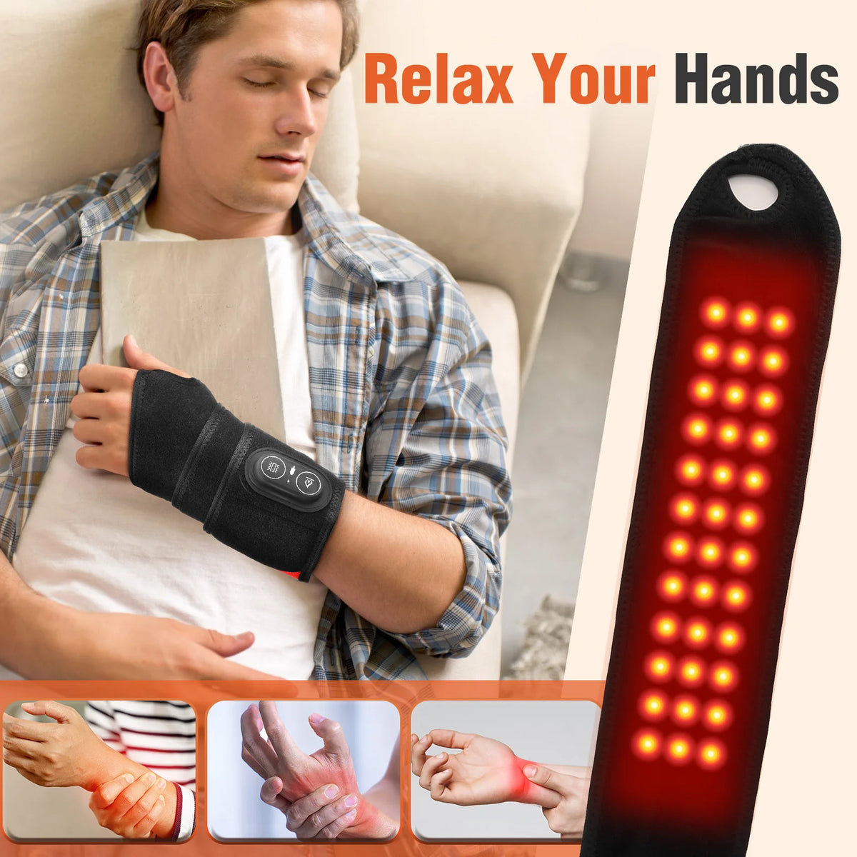 Moajaza Electric Heated Wrist Wrap For Joint Support And Care