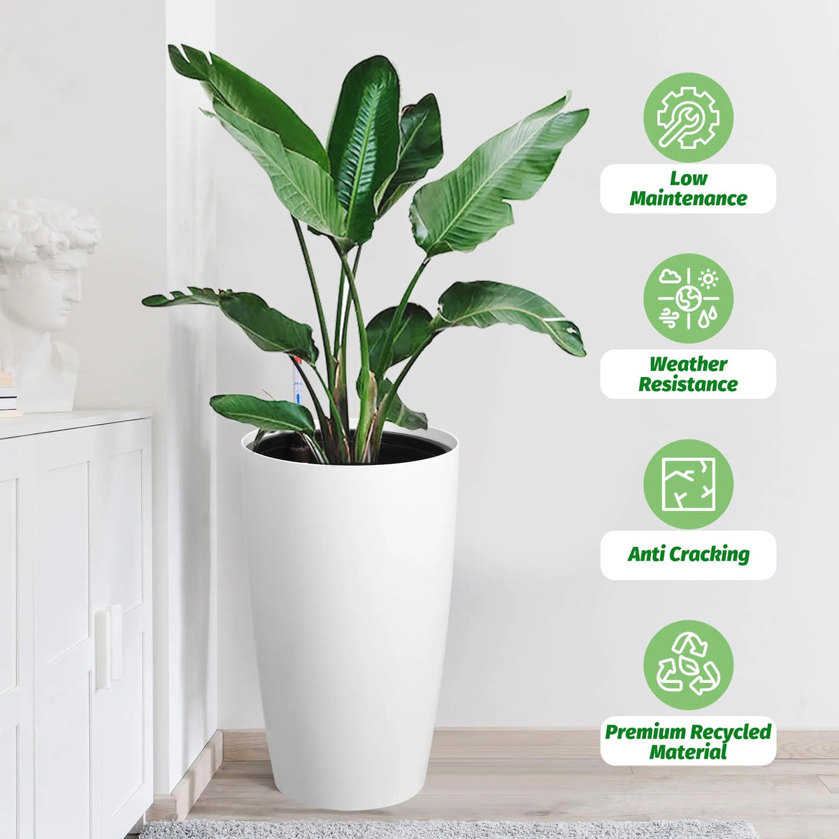 HiMiss Self Watering Planter Set With Water Level Indicator