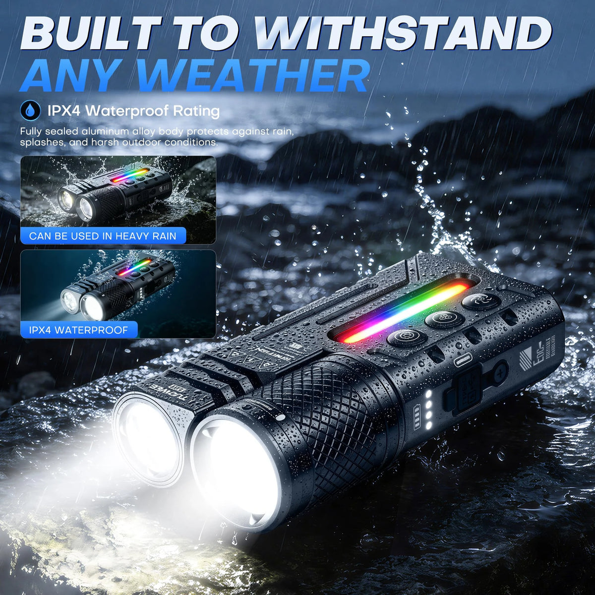 Tuowee 3000 Lumen Zoomable Tactical Flashlight Usb Rechargeable
