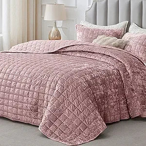 Luxury Velvet Quilt Set Three Piece Embroidered Comforter Ensemble
