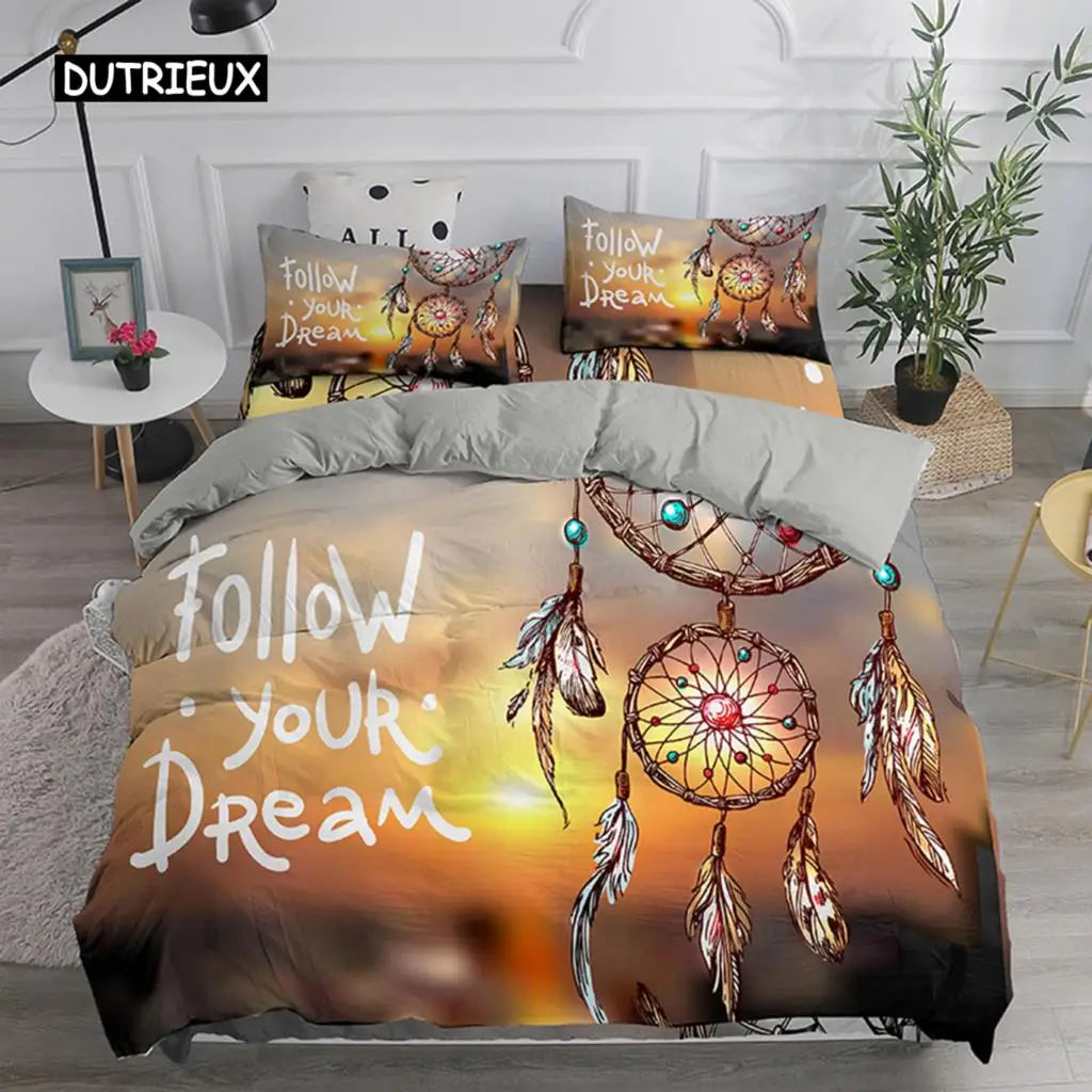 Bohemian Dream Catcher Duvet Cover Elegant Bedding Set