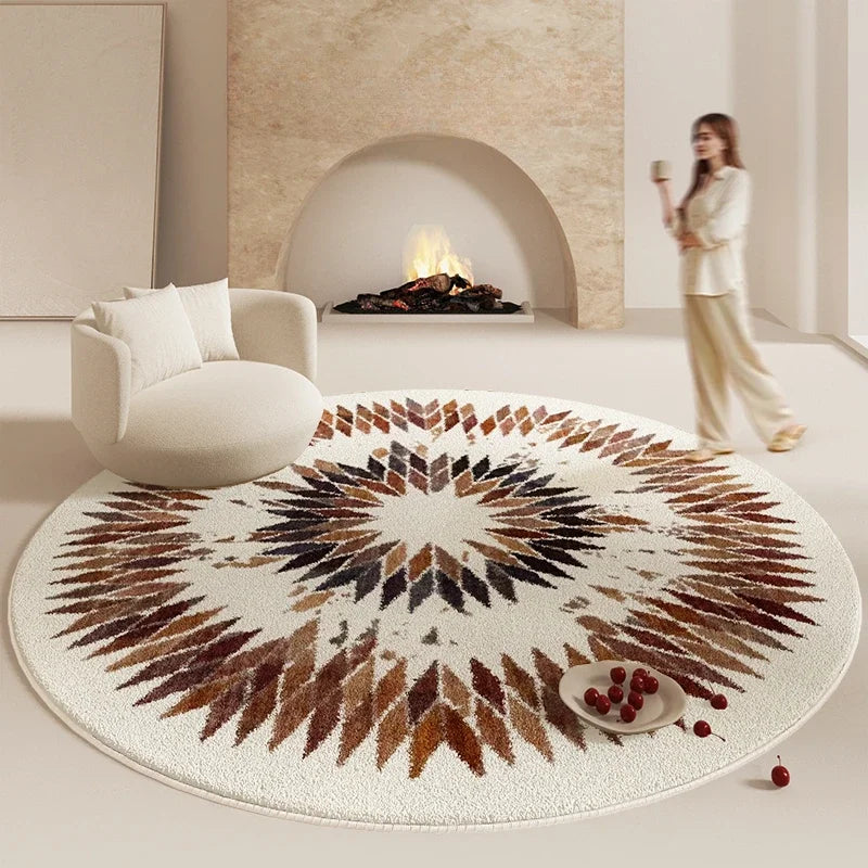 Washable Fluffy Area Rug With Geometric Design For Home