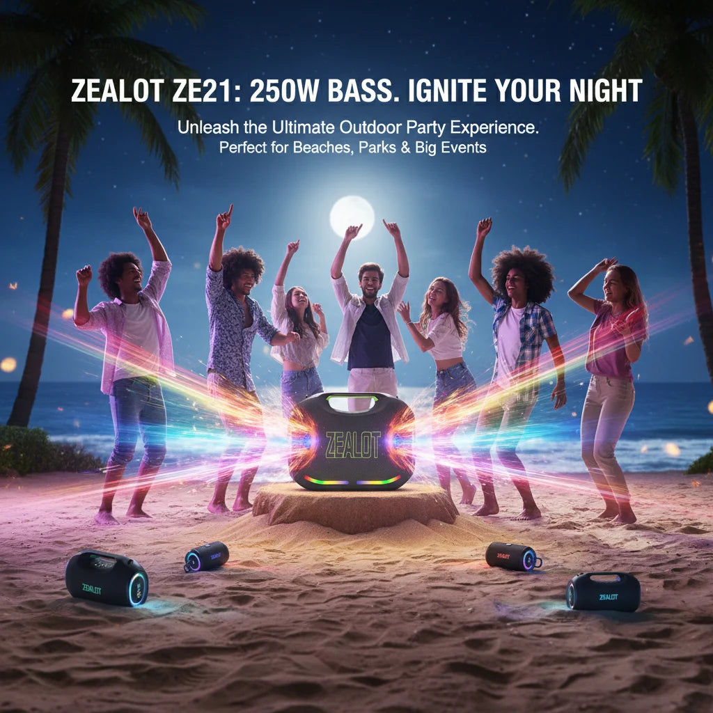 Zealot Ze21 Portable Waterproof Bluetooth Speaker 48000mAh Battery Life