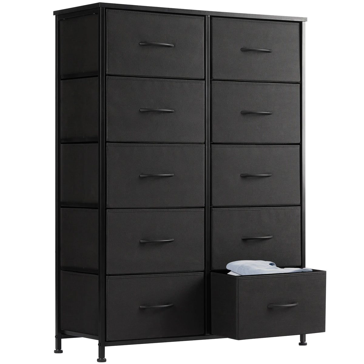 JHK 10 Drawer Fabric Wardrobe With Steel Frame Storage Cabinet