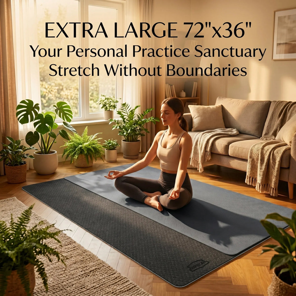 HAPBEAR Premium TPE Yoga Mat For Home Workout And Pilates