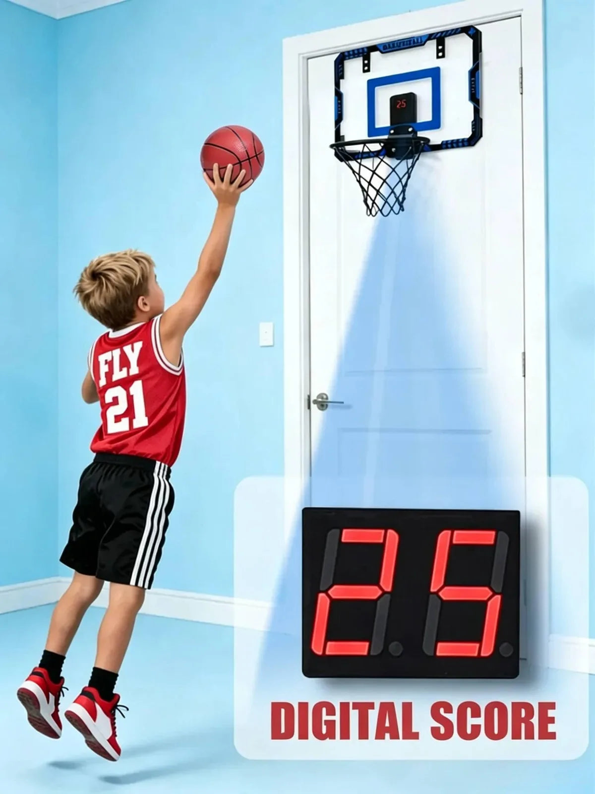 Indoor Mini Basketball Hoop With Electronic Scoreboard Sound Effects